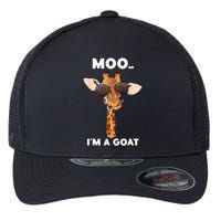 Giraffe Moo Im A Goat Farm Zoo Animal Giraffe Lover Flexfit Unipanel Trucker Cap