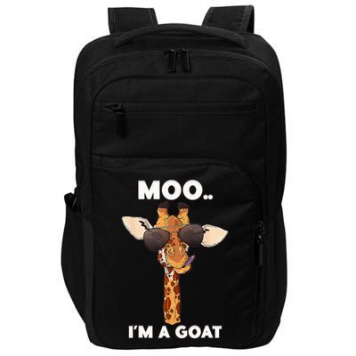 Giraffe Moo Im A Goat Farm Zoo Animal Giraffe Lover Impact Tech Backpack