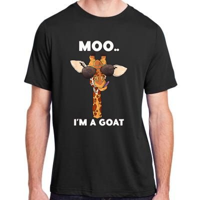 Giraffe Moo Im A Goat Farm Zoo Animal Giraffe Lover Adult ChromaSoft Performance T-Shirt