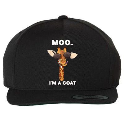 Giraffe Moo Im A Goat Farm Zoo Animal Giraffe Lover Wool Snapback Cap