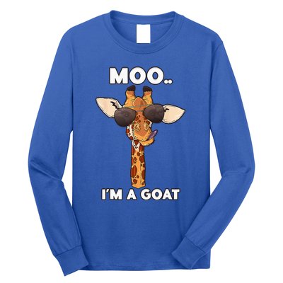 Giraffe Moo Im A Goat Farm Zoo Animal Giraffe Lover Long Sleeve Shirt