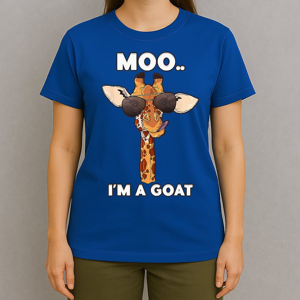Giraffe Moo Im A Goat Farm Zoo Animal Giraffe Lover T-Shirt
