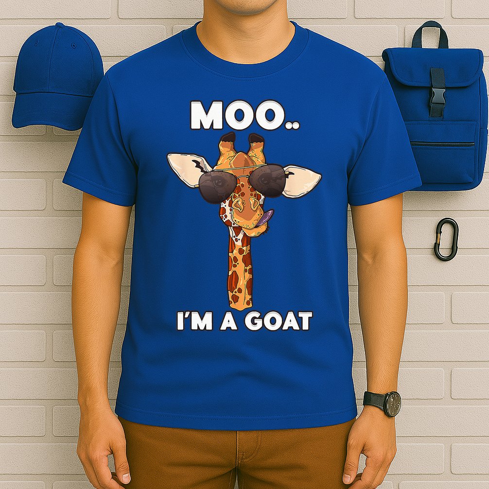 Giraffe Moo Im A Goat Farm Zoo Animal Giraffe Lover T-Shirt