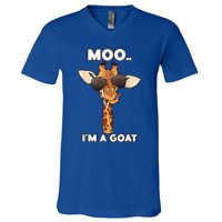 Giraffe Moo Im A Goat Farm Zoo Animal Giraffe Lover V-Neck T-Shirt