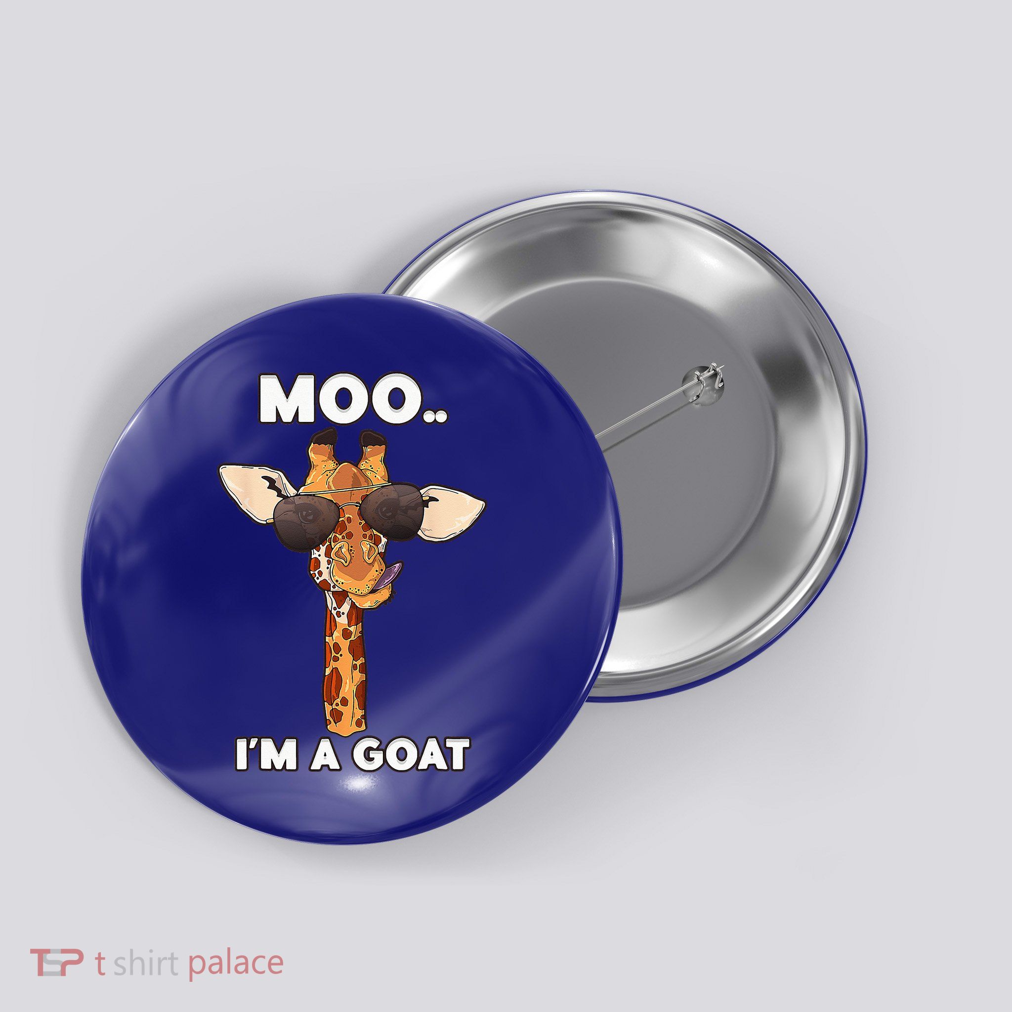 Giraffe Moo Im A Goat Farm Zoo Animal Giraffe Lover Button