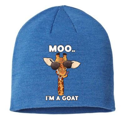 Giraffe Moo Im A Goat Farm Zoo Animal Giraffe Lover Sustainable Beanie