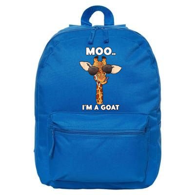 Giraffe Moo Im A Goat Farm Zoo Animal Giraffe Lover 16 in Basic Backpack