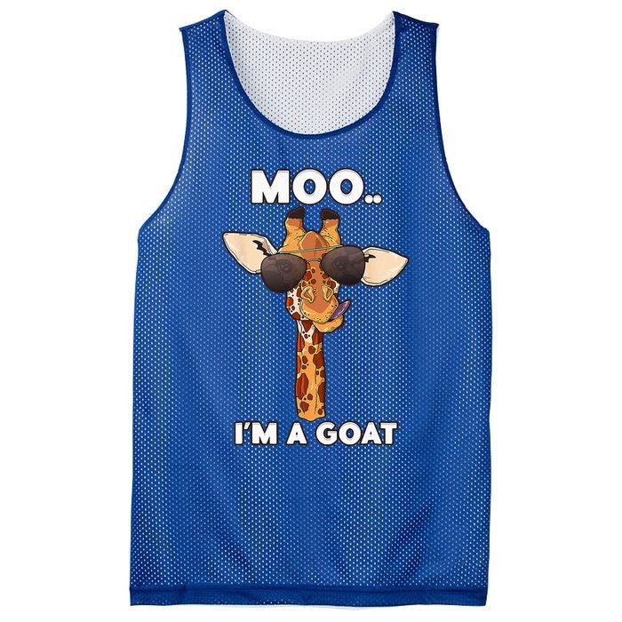 Giraffe Moo Im A Goat Farm Zoo Animal Giraffe Lover Mesh Reversible Basketball Jersey Tank