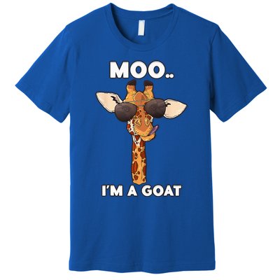 Giraffe Moo Im A Goat Farm Zoo Animal Giraffe Lover Premium T-Shirt