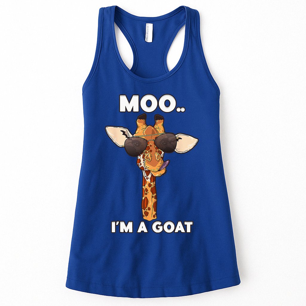 Giraffe Moo Im A Goat Farm Zoo Animal Giraffe Lover Womens Tank Top