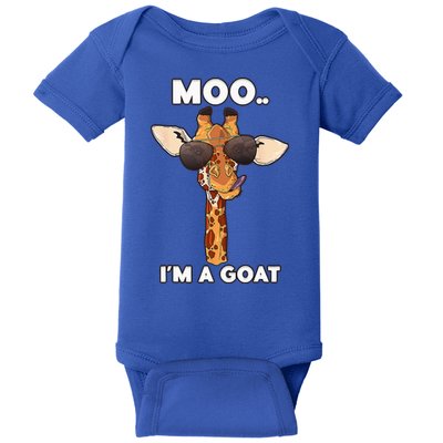 Giraffe Moo Im A Goat Farm Zoo Animal Giraffe Lover Baby Bodysuit
