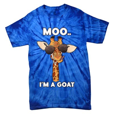 Giraffe Moo Im A Goat Farm Zoo Animal Giraffe Lover Tie-Dye T-Shirt