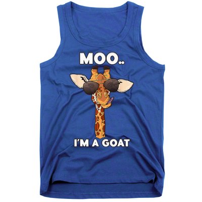 Giraffe Moo Im A Goat Farm Zoo Animal Giraffe Lover Tank Top