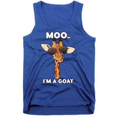 Giraffe Moo Im A Goat Farm Zoo Animal Giraffe Lover Tank Top