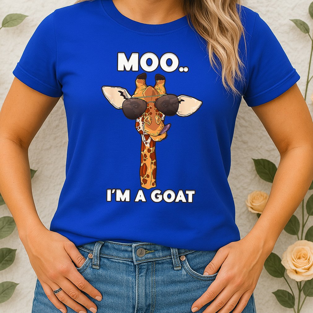 Giraffe Moo Im A Goat Farm Zoo Animal Giraffe Lover Womens T-Shirt