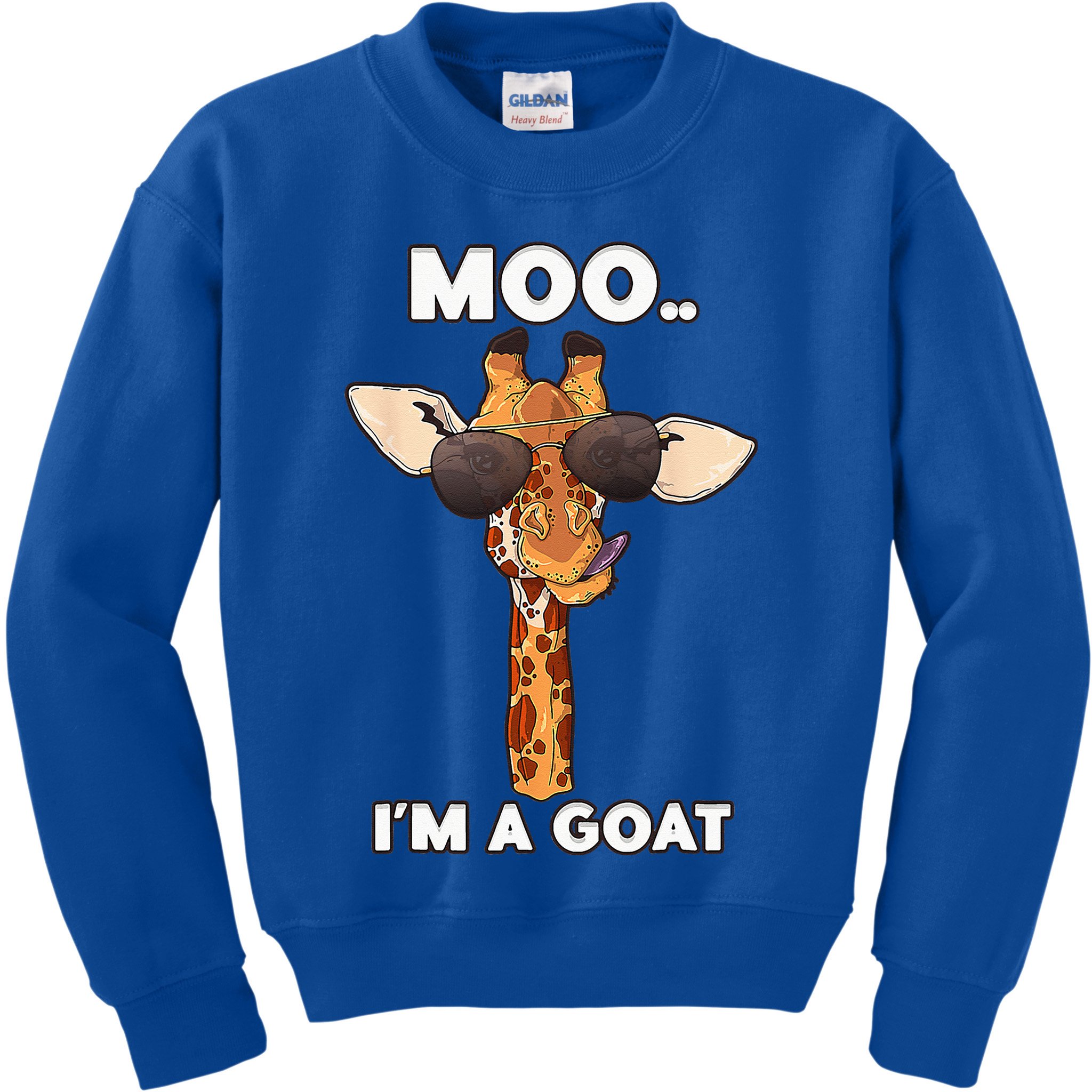 Giraffe Moo Im A Goat Farm Zoo Animal Giraffe Lover Kids Sweatshirt