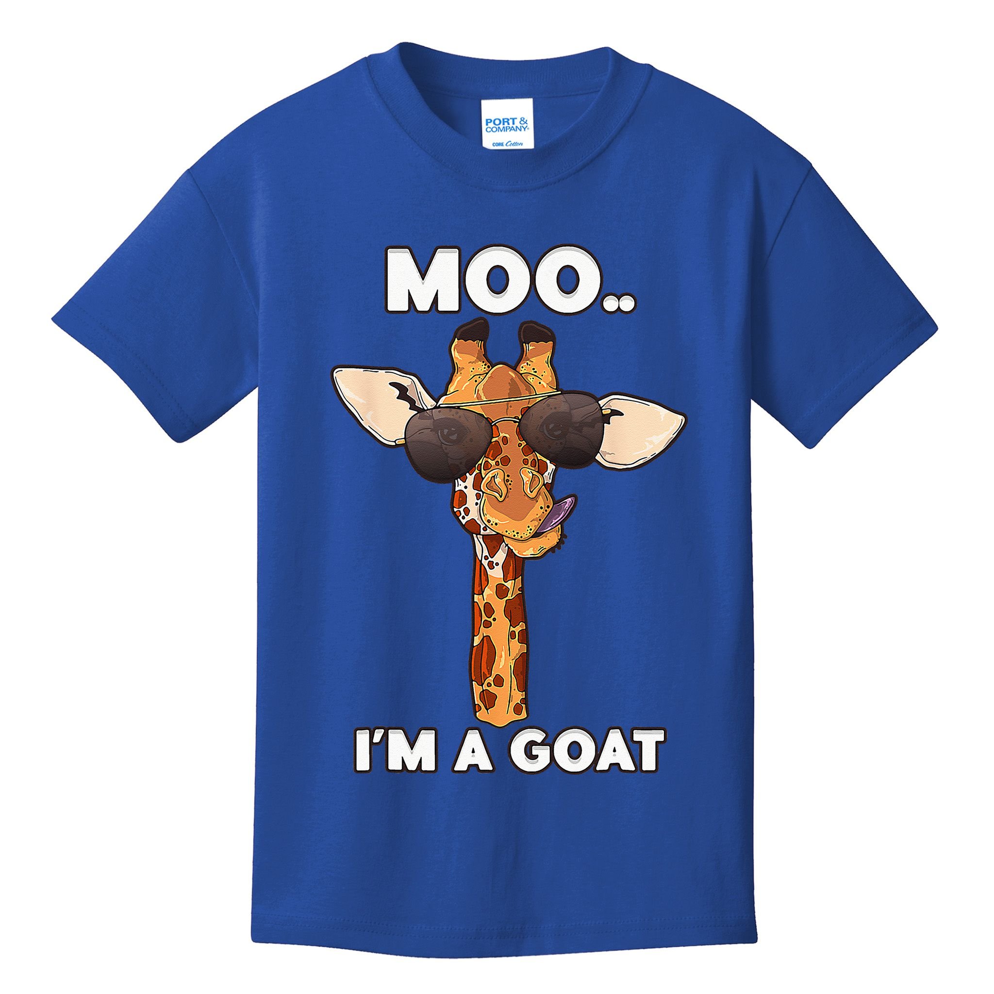 Giraffe Moo Im A Goat Farm Zoo Animal Giraffe Lover Kids T-Shirt