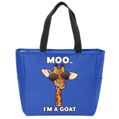 Giraffe Moo Im A Goat Farm Zoo Animal Giraffe Lover Zip Tote Bag