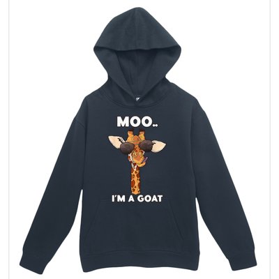 Giraffe Moo Im A Goat Farm Zoo Animal Giraffe Lover Urban Pullover Hoodie