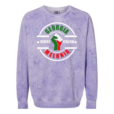 Georgia Meloni Italian Hero Colorblast Crewneck Sweatshirt