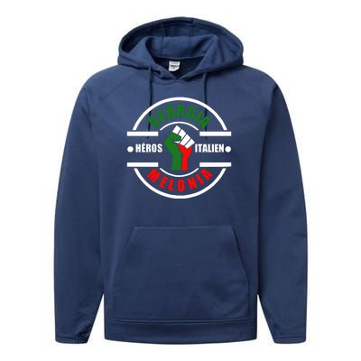 Georgia Meloni Italian Hero Performance Fleece Hoodie