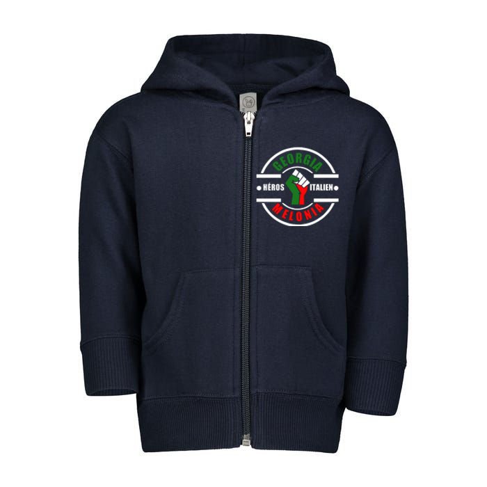 Georgia Meloni Italian Hero Toddler Zip Fleece Hoodie