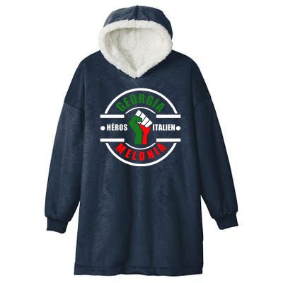 Georgia Meloni Italian Hero Hooded Wearable Blanket