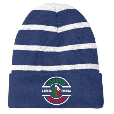 Georgia Meloni Italian Hero Striped Beanie with Solid Band