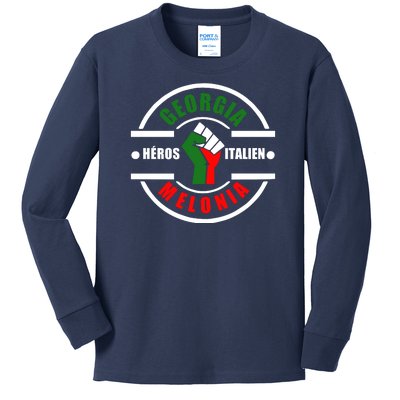 Georgia Meloni Italian Hero Kids Long Sleeve Shirt