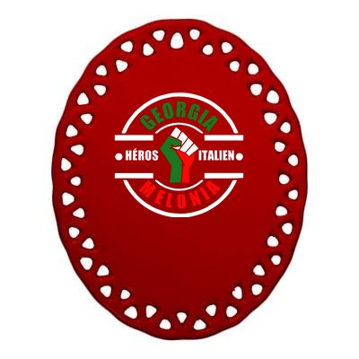 Georgia Meloni Italian Hero Ceramic Oval Ornament