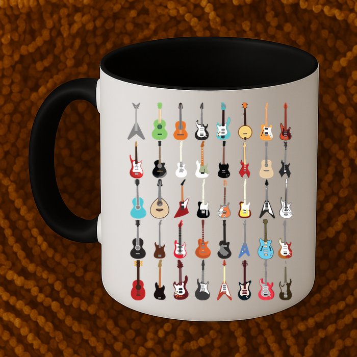 Guitar Musical Instrument Rock N Roll Tee Mug