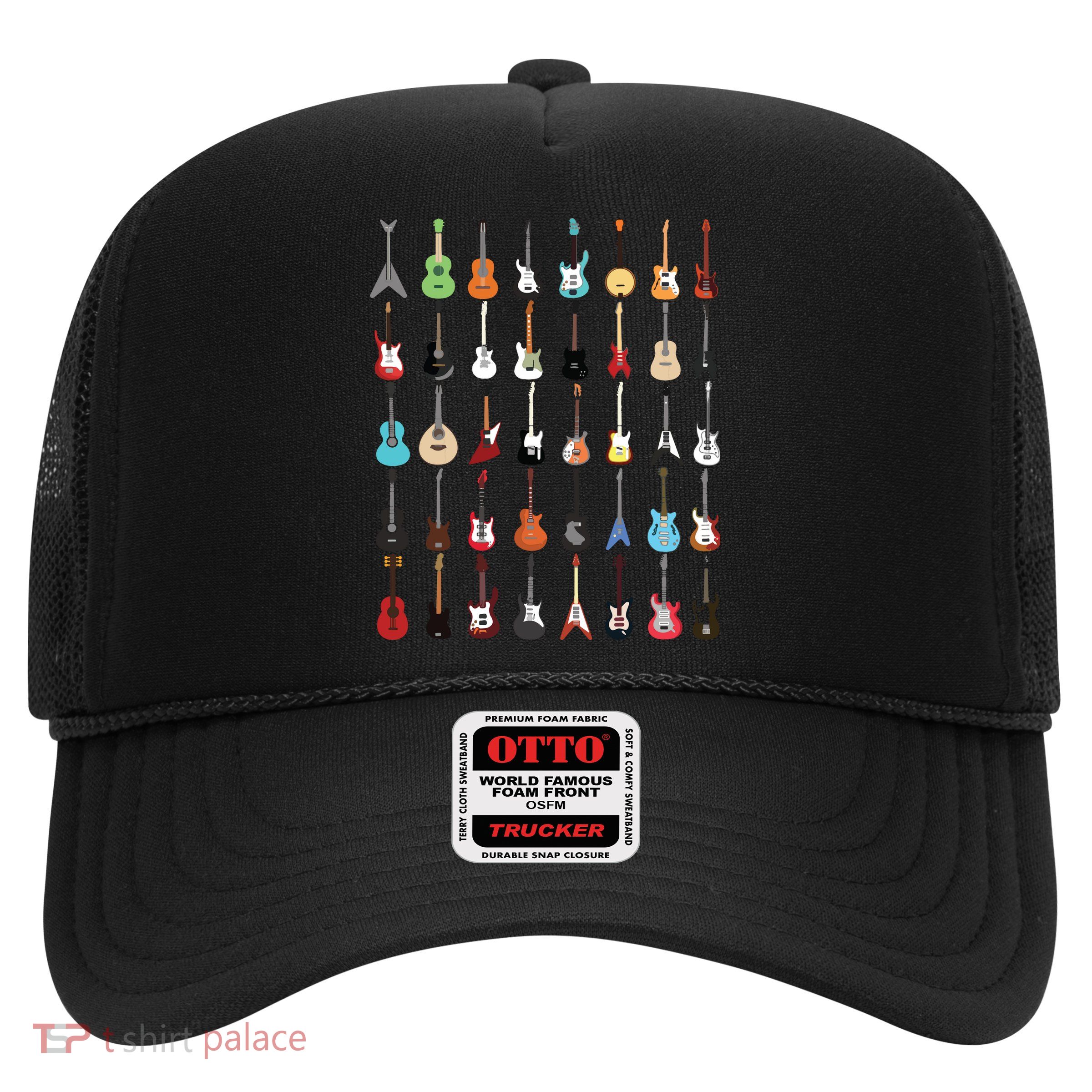 Guitar Musical Instrument Rock N Roll Tee Trucker Hat