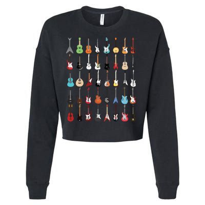 Guitar Musical Instrument Rock N Roll Tee Cropped Pullover Crew