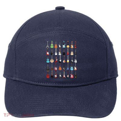 Guitar Musical Instrument Rock N Roll Tee 7-Panel Snapback Hat