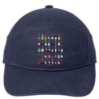 Guitar Musical Instrument Rock N Roll Tee 7-Panel Snapback Hat