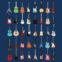 Guitar Musical Instrument Rock N Roll Tee 7-Panel Snapback Hat