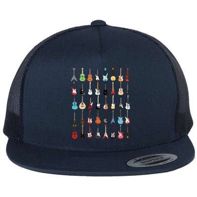 Guitar Musical Instrument Rock N Roll Tee Flatbill Hat