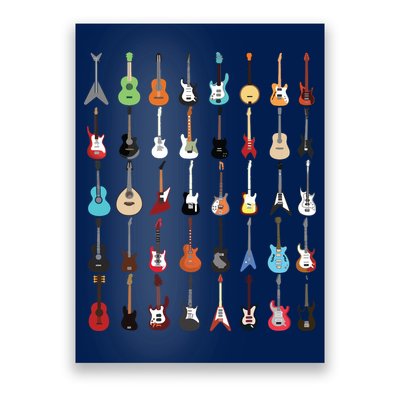 Guitar Musical Instrument Rock N Roll Tee Poster