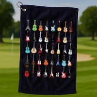 Guitar Musical Instrument Rock N Roll Tee Golf Towel