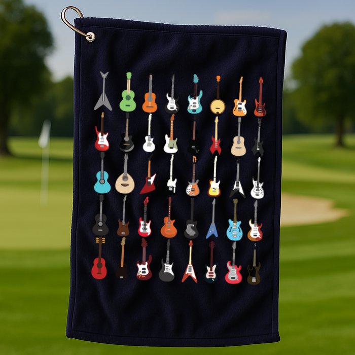 Guitar Musical Instrument Rock N Roll Tee Golf Towel