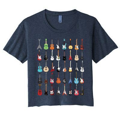 Guitar Musical Instrument Rock N Roll Tee Crop Top