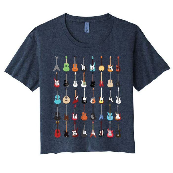Guitar Musical Instrument Rock N Roll Tee Women's Crop Top Tee
