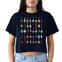 Guitar Musical Instrument Rock N Roll Tee Women's Crop Top Tee