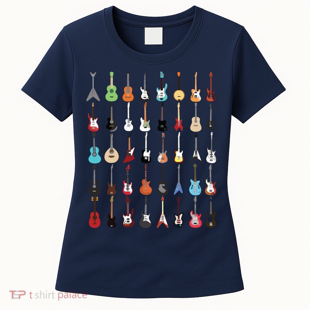 Guitar Musical Instrument Rock N Roll Tee Womens T-Shirt