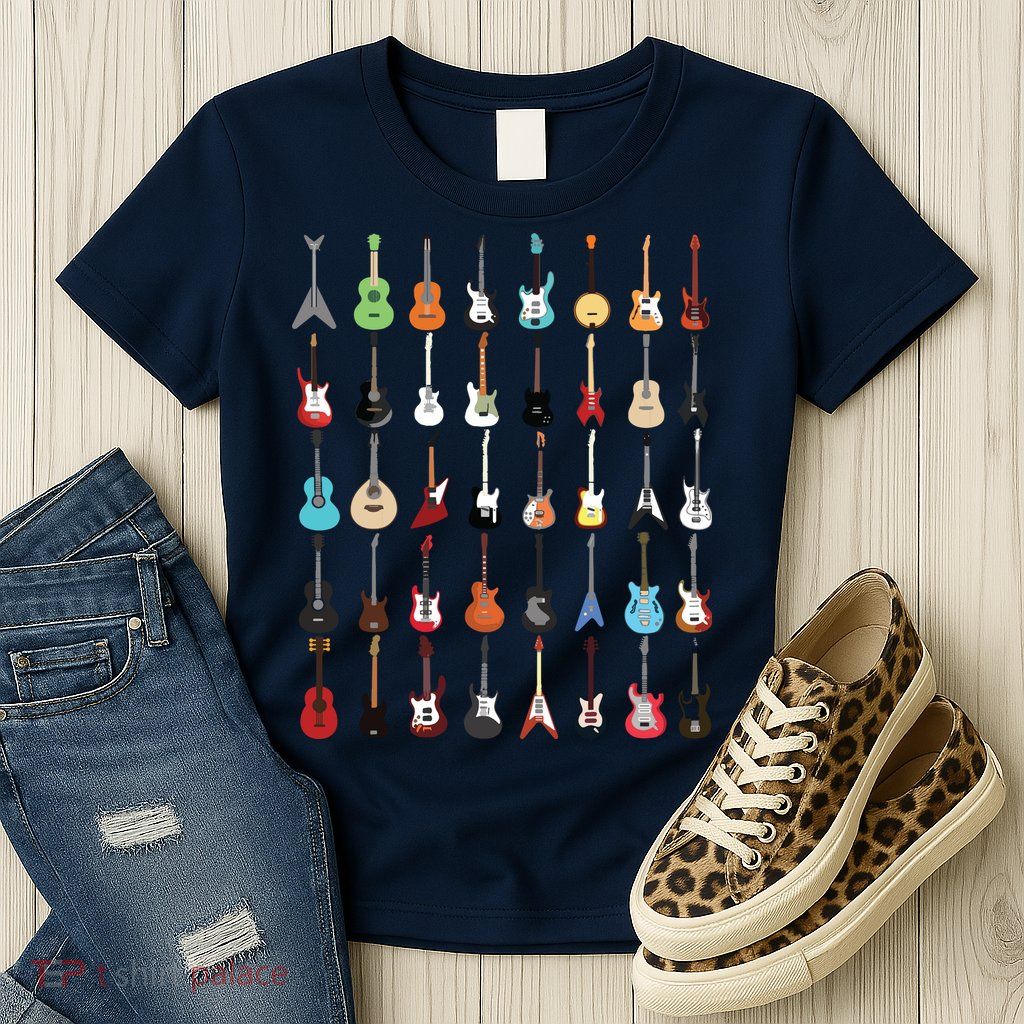 Guitar Musical Instrument Rock N Roll Tee Womens T-Shirt
