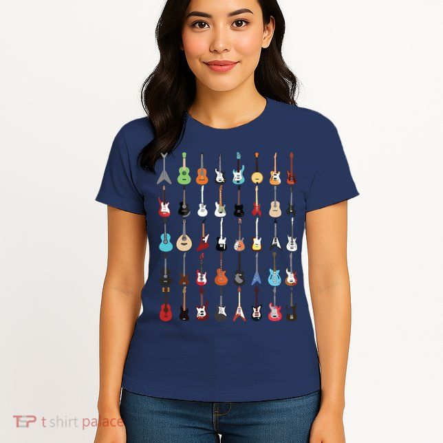 Guitar Musical Instrument Rock N Roll Tee Womens T-Shirt