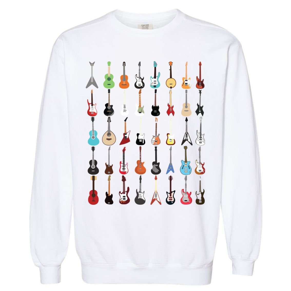 Guitar Musical Instrument Rock N Roll Tee Garment-Dyed Sweatshirt