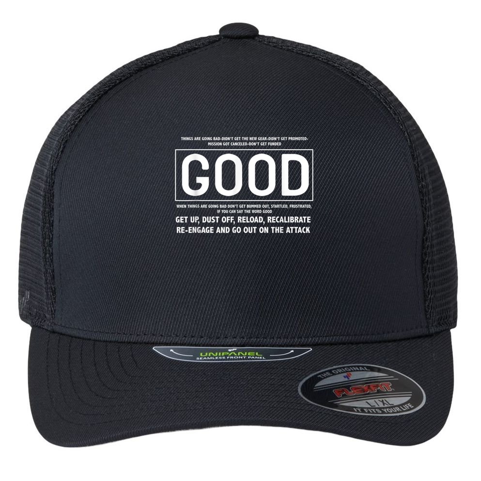 GOOD Motivational Jocko Quote Flexfit Unipanel Trucker Cap