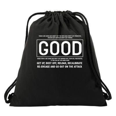 GOOD Motivational Jocko Quote Drawstring Bag