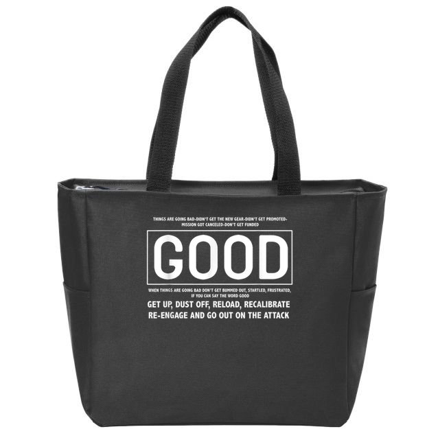 GOOD Motivational Jocko Quote Zip Tote Bag